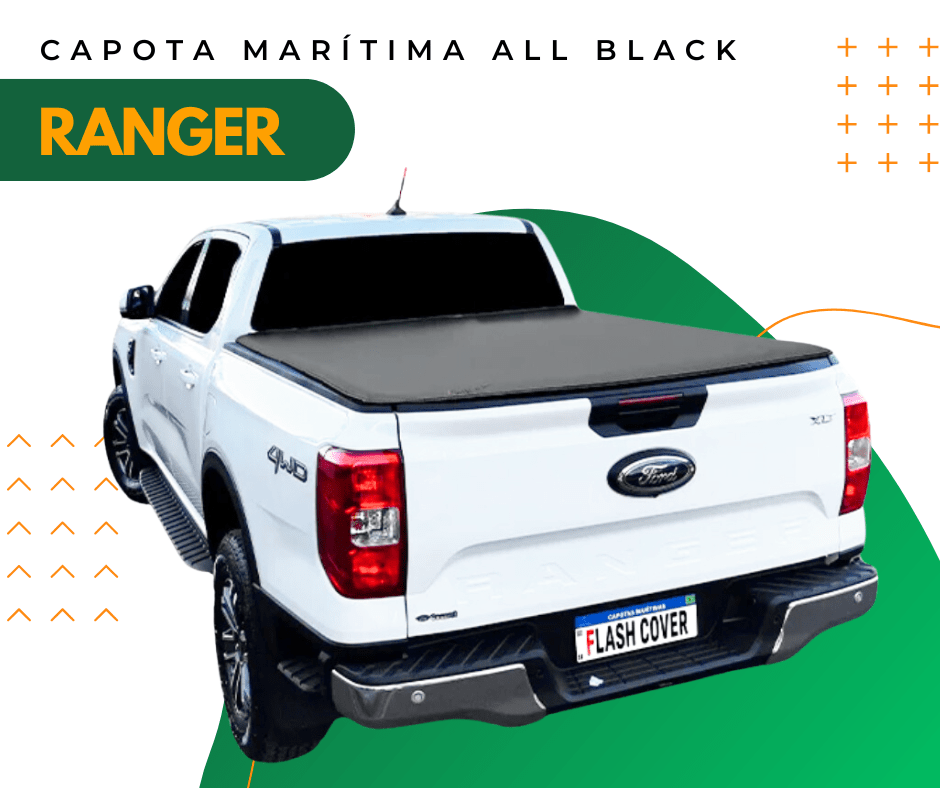 Capota Marítima All Black Ford Ranger Limited Cabine Dupla 2012 até