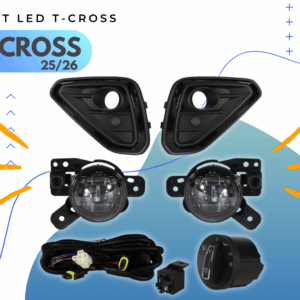Kit Farol Auxiliar Grade Preta Botão Original VW T-Cross 2025/ FULL-LED